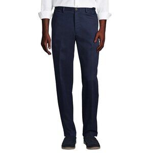 NWOT Lands' End Men's Size 40 Navy Straight Fit Pants Cotton Blend